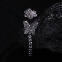 Simple Style Dragonfly Butterfly Sterling Silver Inlay Zircon Rings main image 2