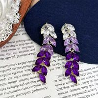 1 Pair Simple Style Leaf Inlay Alloy Drop Earrings main image 1