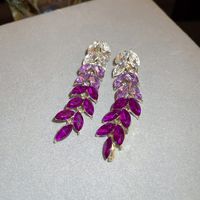 1 Pair Simple Style Leaf Inlay Alloy Drop Earrings main image 3