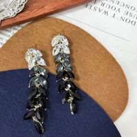 1 Pair Simple Style Leaf Inlay Alloy Drop Earrings main image 2