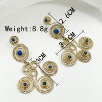 1 Pair Retro Roman Style Irregular Patchwork Enamel Plating 304 Stainless Steel Natural Stone Gem Beads 14K Gold Plated Drop Earrings sku image 3