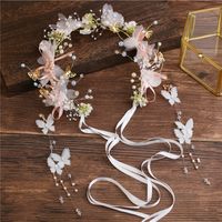 New Flower Butterfly Garland Wedding Bride Headwear Headband sku image 2