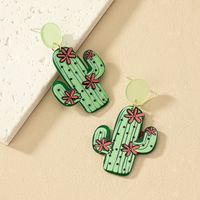 1 Pair Marine Style Simple Style Cactus Grape Arylic Drop Earrings main image 3