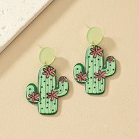 1 Pair Marine Style Simple Style Cactus Grape Arylic Drop Earrings main image 4