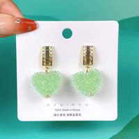 1 Pair Cute Heart Shape Flower Bow Knot Plating Inlay Alloy Artificial Gemstones Drop Earrings Ear Studs sku image 52