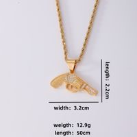 Hip-Hop Cool Style Bullet Gamepad Headset 304 Stainless Steel Copper Plating Inlay Zircon K Gold Plated Unisex Pendant Necklace sku image 1