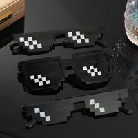 Exaggerated Funny Artistic Mosaic Pc Acrylic Resin Special-shaped Mirror Full Frame Clips Women's Sunglasses main image 1