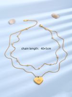 Elegant Lady Heart Shape Titanium Steel Polishing Plating Inlay Zircon 18k Gold Plated Layered Necklaces main image 5