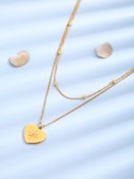 Elegant Lady Heart Shape Titanium Steel Polishing Plating Inlay Zircon 18k Gold Plated Layered Necklaces main image 3