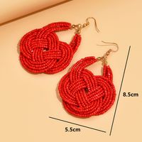 1 Pair Retro Ethnic Style Knot Beaded Handmade Plating Plastic Copper 18K Gold Plated Drop Earrings main image 3