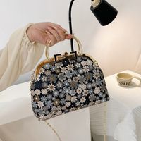 Women's Medium Nylon Ditsy Floral Vintage Style Classic Style Clasp Frame Handbag main image 2