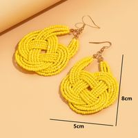 1 Pair Retro Ethnic Style Knot Beaded Handmade Plating Plastic Copper 18K Gold Plated Drop Earrings main image 5