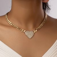 Original Design Retro Streetwear Heart Shape Alloy Plating Inlay Rhinestones Women's Pendant Necklace main image 10