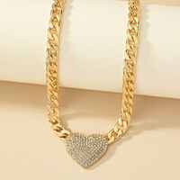 Original Design Retro Streetwear Heart Shape Alloy Plating Inlay Rhinestones Women's Pendant Necklace sku image 7