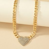 Original Design Retro Streetwear Heart Shape Alloy Plating Inlay Rhinestones Women's Pendant Necklace main image 7