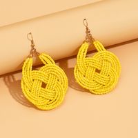 1 Pair Retro Ethnic Style Knot Beaded Handmade Plating Plastic Copper 18K Gold Plated Drop Earrings main image 6