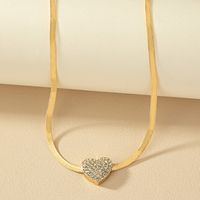 Original Design Retro Streetwear Heart Shape Alloy Plating Inlay Rhinestones Women's Pendant Necklace sku image 2