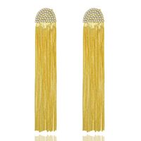 1 Pair Simple Style Tassel Plating Stainless Steel Gold Plated Drop Earrings sku image 1
