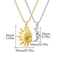 Simple Style Sun Copper Gold Plated Pendant Necklace In Bulk main image 4