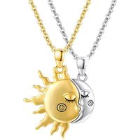 Simple Style Sun Copper Gold Plated Pendant Necklace In Bulk main image 3