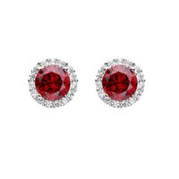 1 Pair Simple Style Round Inlay Sterling Silver Birthstone Ear Studs sku image 2
