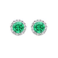1 Pair Simple Style Round Inlay Sterling Silver Birthstone Ear Studs sku image 6