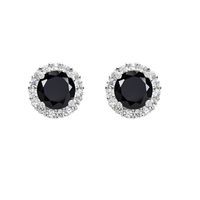 1 Pair Simple Style Round Inlay Sterling Silver Birthstone Ear Studs sku image 1