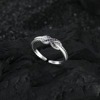Sweet U Shape Bow Knot Sterling Silver Plating Inlay Zircon Open Rings main image 3