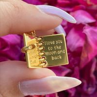 Simple Style Book Copper Gold Plated Pendant Necklace In Bulk main image 5