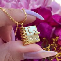 Simple Style Book Copper Gold Plated Pendant Necklace In Bulk main image 1