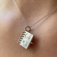 Simple Style Book Copper Gold Plated Pendant Necklace In Bulk main image 2