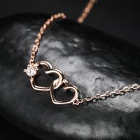 Simple Style Heart Shape Sterling Silver Inlay Zircon Bracelets main image 4