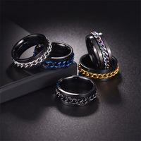 Hip-hop Retro Punk Geometric Titanium Steel Plating Unisex Rings main image 5