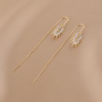 1 Pair Lady Streetwear Grain Inlay Alloy Copper Artificial Diamond Ear Line main image 1