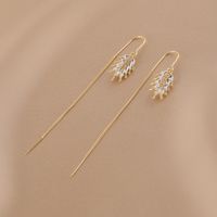 1 Pair Lady Streetwear Grain Inlay Alloy Copper Artificial Diamond Ear Line main image 6