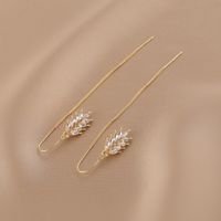 1 Pair Lady Streetwear Grain Inlay Alloy Copper Artificial Diamond Ear Line main image 5