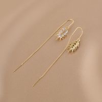 1 Pair Lady Streetwear Grain Inlay Alloy Copper Artificial Diamond Ear Line main image 3