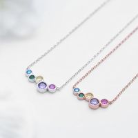 Lady Korean Style Geometric Sterling Silver Plating Inlay Zircon Necklace main image 1