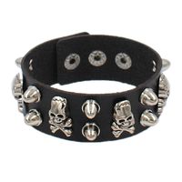 Punk Star Skull Ccb Pu Leather Wholesale Wristband sku image 1