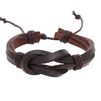 Retro Simple Style Knot Pu Leather Wax Rope Men's Wristband sku image 2