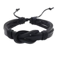Retro Simple Style Knot Pu Leather Wax Rope Men's Wristband sku image 3