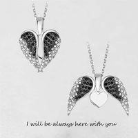 Ig Style Simple Style Heart Shape Wings Copper Zircon Pendant Necklace In Bulk main image 6