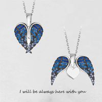 Ig Style Simple Style Heart Shape Wings Copper Zircon Pendant Necklace In Bulk main image 5