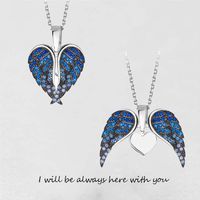 Ig Style Simple Style Heart Shape Wings Copper Zircon Pendant Necklace In Bulk sku image 2