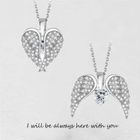 Ig Style Simple Style Heart Shape Wings Copper Zircon Pendant Necklace In Bulk sku image 8