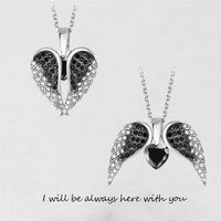 Ig Style Simple Style Heart Shape Wings Copper Zircon Pendant Necklace In Bulk sku image 7