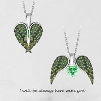 Ig Style Simple Style Heart Shape Wings Copper Zircon Pendant Necklace In Bulk sku image 10