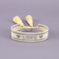 Casual Letter Heart Shape Flower Polyester Wholesale Drawstring Bracelets sku image 110