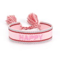 Casual Letter Heart Shape Flower Polyester Wholesale Drawstring Bracelets sku image 60