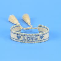 Casual Letter Heart Shape Flower Polyester Wholesale Drawstring Bracelets sku image 108